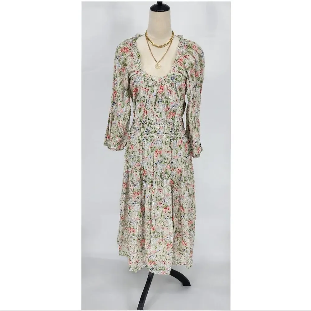 The Great Moonstone Gathered Floral Cotton Midi Dress – S – NWT - Picture 2 of 7